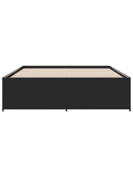 Rám postele černý 140 x 200 cm kompozitní dřevo a kov