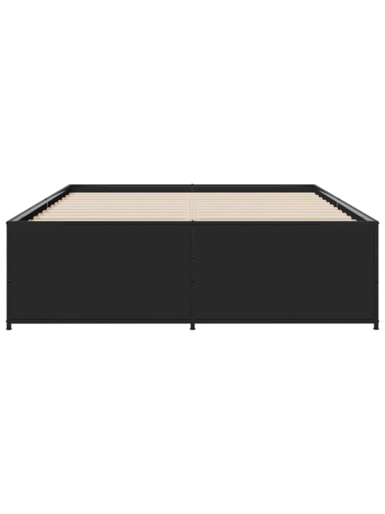 Rám postele černý 120 x 200 cm kompozitní dřevo a kov