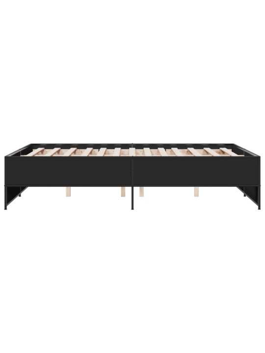 Rám postele černý 120 x 200 cm kompozitní dřevo a kov
