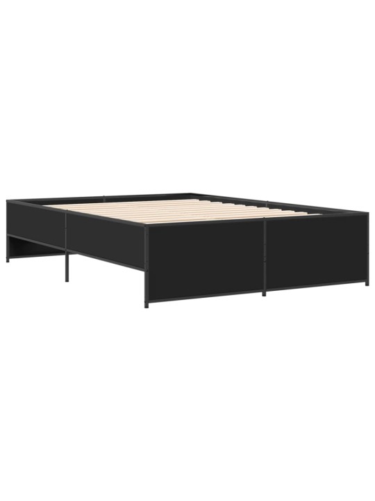 Rám postele černý 120 x 200 cm kompozitní dřevo a kov