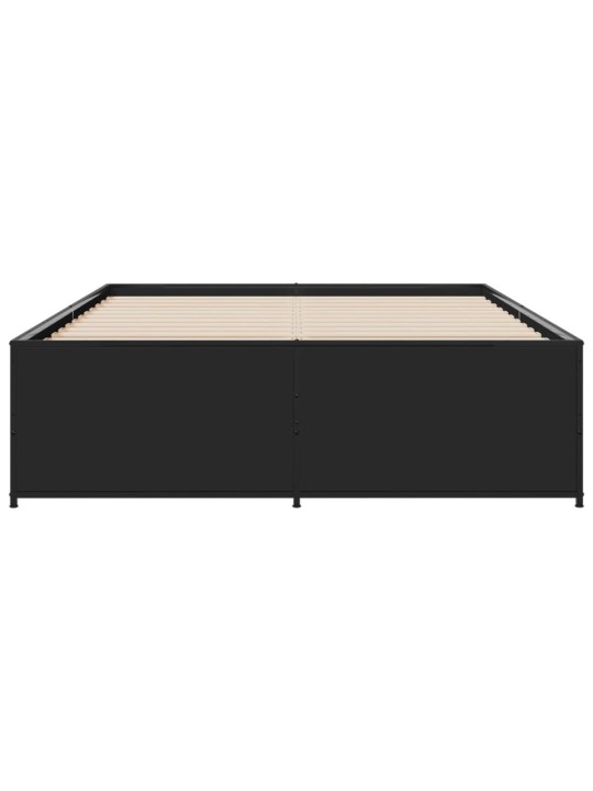 Rám postele černý 140 x 190 cm kompozitní dřevo a kov