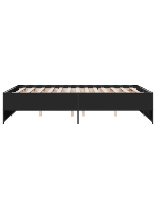 Rám postele černý 140 x 190 cm kompozitní dřevo a kov