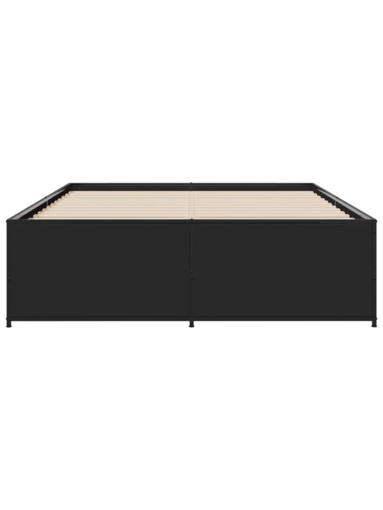 Rám postele černý 135 x 190 cm kompozitní dřevo a kov