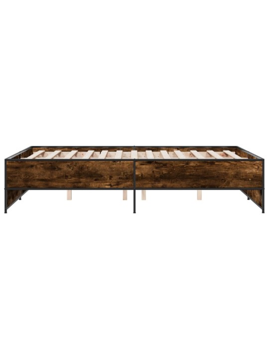 Rám postele kouřový dub 120 x 190 cm kompozitní dřevo a kov