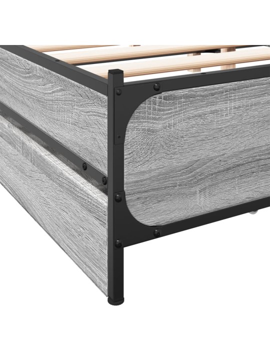 Rám postele se zásuvkami šedý sonoma 200 x 200 cm kompozit