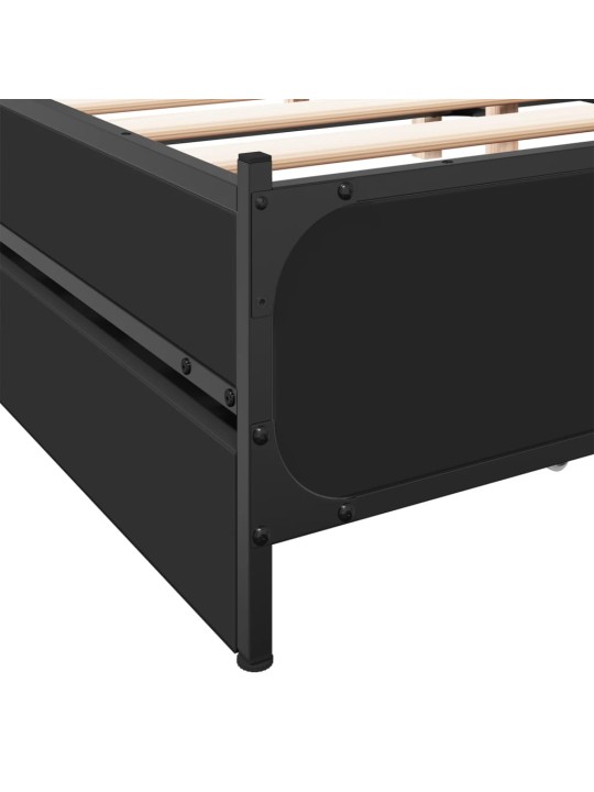 Rám postele se zásuvkami černý 120 x 200 cm kompozitní dřevo