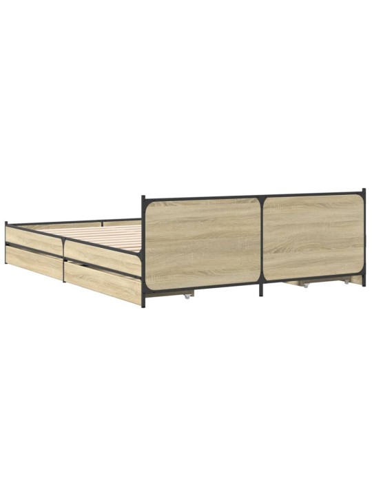 Rám postele se zásuvkami dub sonoma 120x200 cm kompozitní dřevo