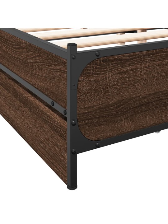 Rám postele se zásuvkami hnědý dub 120x200 cm kompozitní dřevo