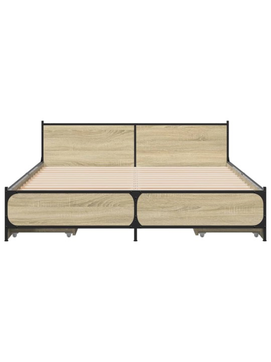 Rám postele se zásuvkami dub sonoma 135x190 cm kompozitní dřevo