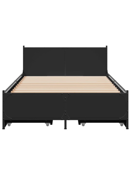 Rám postele se zásuvkami černý 90 x 190 cm kompozitní dřevo