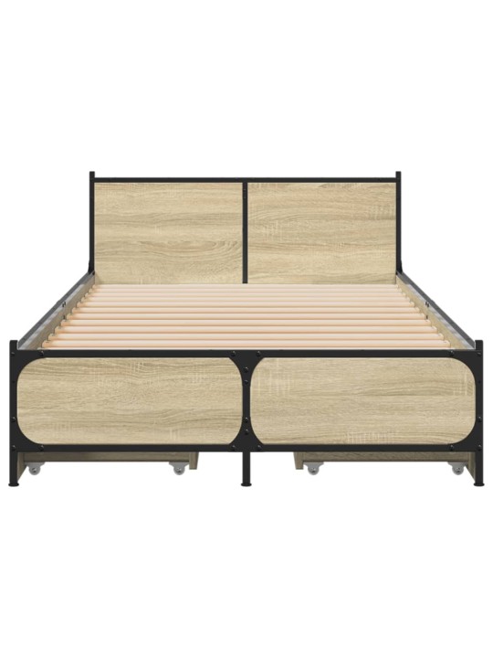Rám postele se zásuvkami dub sonoma 100x200 cm kompozitní dřevo