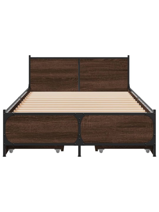 Rám postele se zásuvkami hnědý dub 100x200 cm kompozitní dřevo