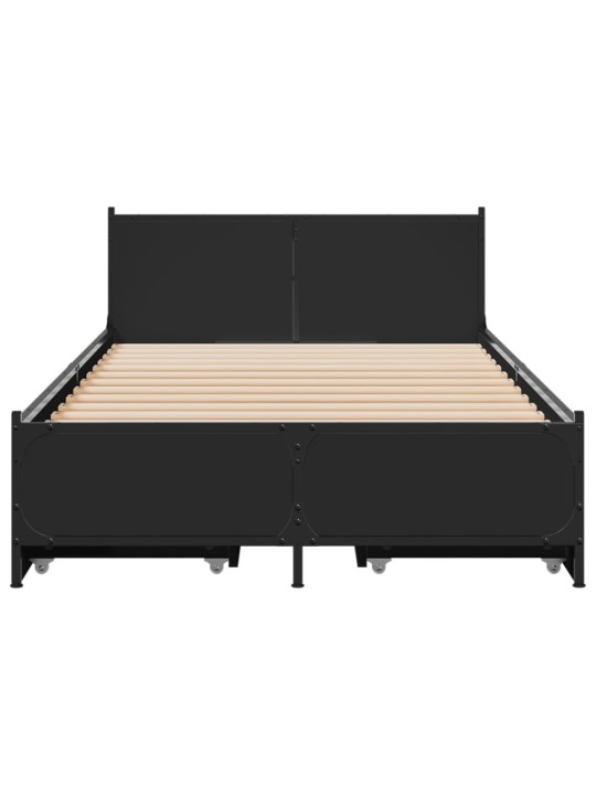 Rám postele se zásuvkami černý 90 x 200 cm kompozitní dřevo