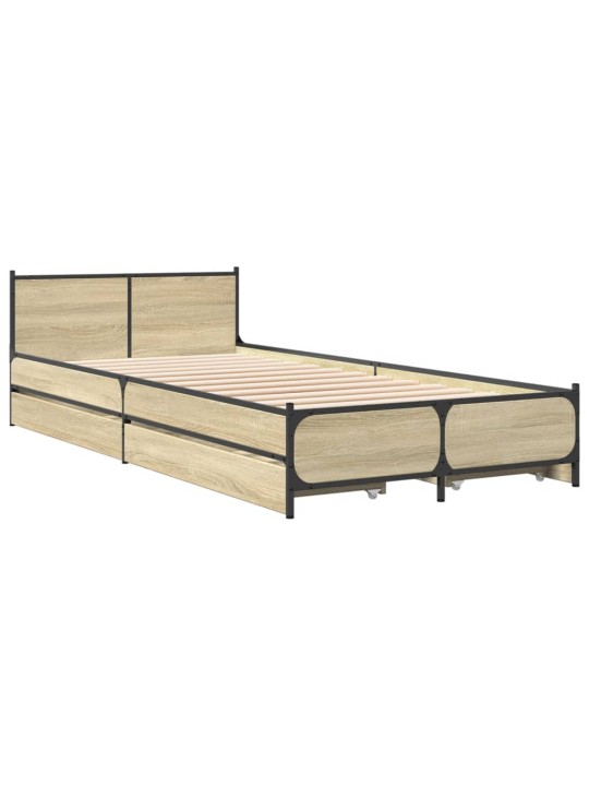 Rám postele se zásuvkami dub sonoma 90x200 cm kompozitní dřevo