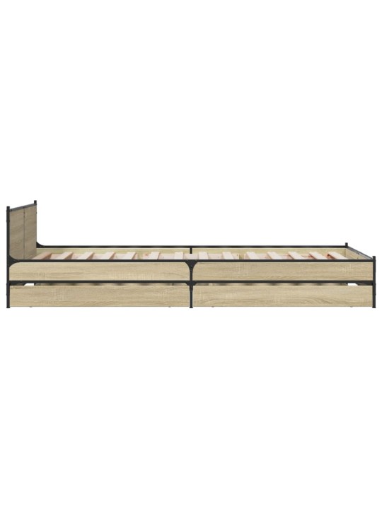 Rám postele se zásuvkami dub sonoma 90x200 cm kompozitní dřevo