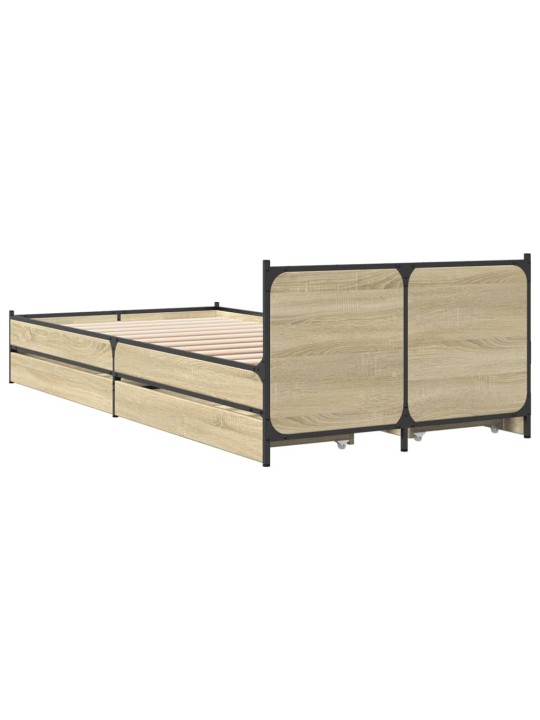 Rám postele se zásuvkami dub sonoma 90x200 cm kompozitní dřevo