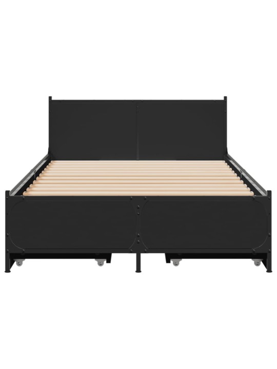 Rám postele se zásuvkami černý 75 x 190 cm kompozitní dřevo