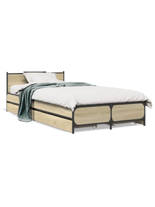 Rám postele se zásuvkami dub sonoma 75x190 cm kompozitní dřevo