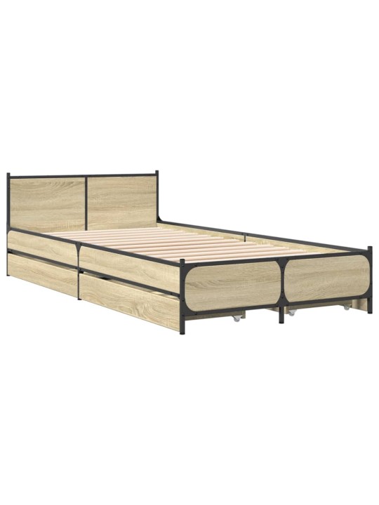 Rám postele se zásuvkami dub sonoma 75x190 cm kompozitní dřevo