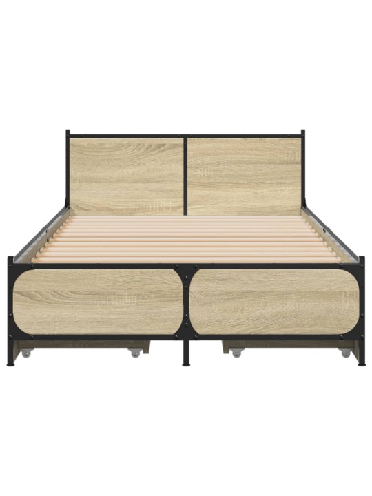 Rám postele se zásuvkami dub sonoma 75x190 cm kompozitní dřevo