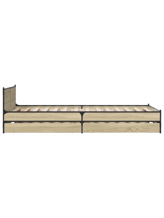 Rám postele se zásuvkami dub sonoma 75x190 cm kompozitní dřevo
