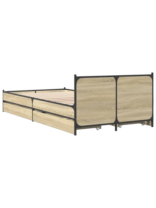 Rám postele se zásuvkami dub sonoma 75x190 cm kompozitní dřevo