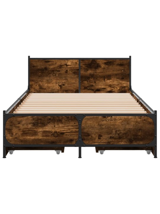 Rám postele se zásuvkami kouřový dub 75x190 cm kompozitní dřevo
