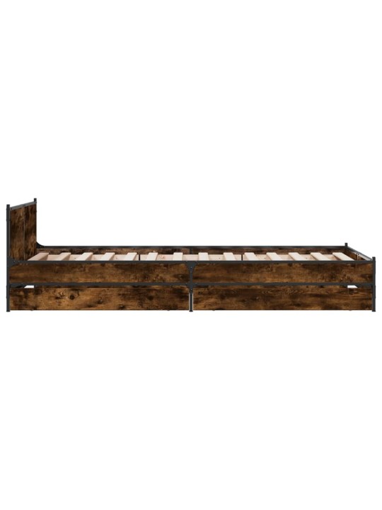 Rám postele se zásuvkami kouřový dub 75x190 cm kompozitní dřevo