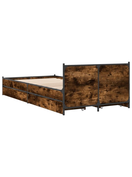 Rám postele se zásuvkami kouřový dub 75x190 cm kompozitní dřevo