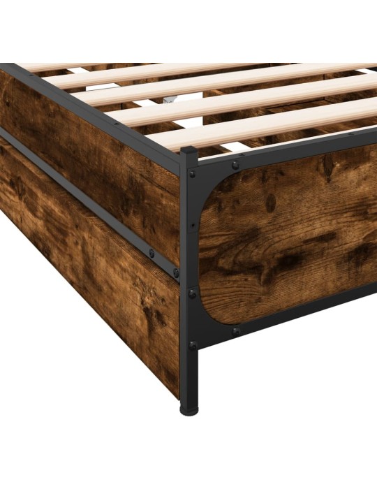Rám postele se zásuvkami kouřový dub 75x190 cm kompozitní dřevo