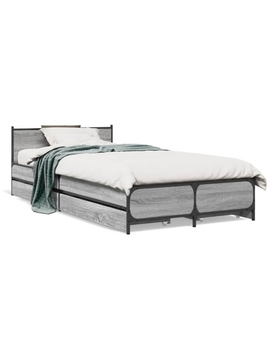 Rám postele se zásuvkami šedý sonoma 75x190 cm kompozitní dřevo