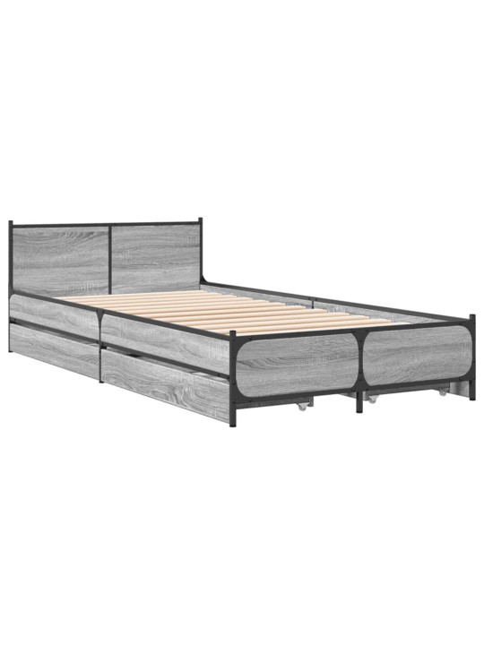 Rám postele se zásuvkami šedý sonoma 75x190 cm kompozitní dřevo