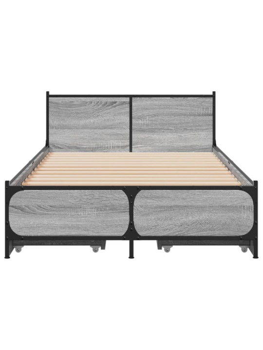 Rám postele se zásuvkami šedý sonoma 75x190 cm kompozitní dřevo