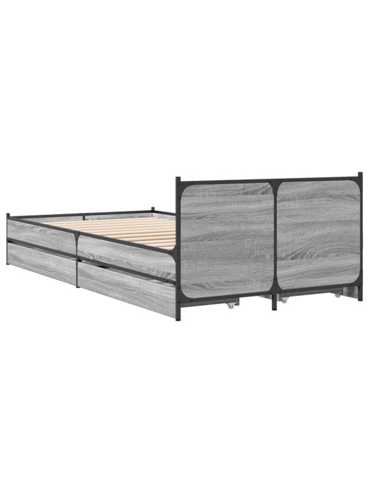 Rám postele se zásuvkami šedý sonoma 75x190 cm kompozitní dřevo
