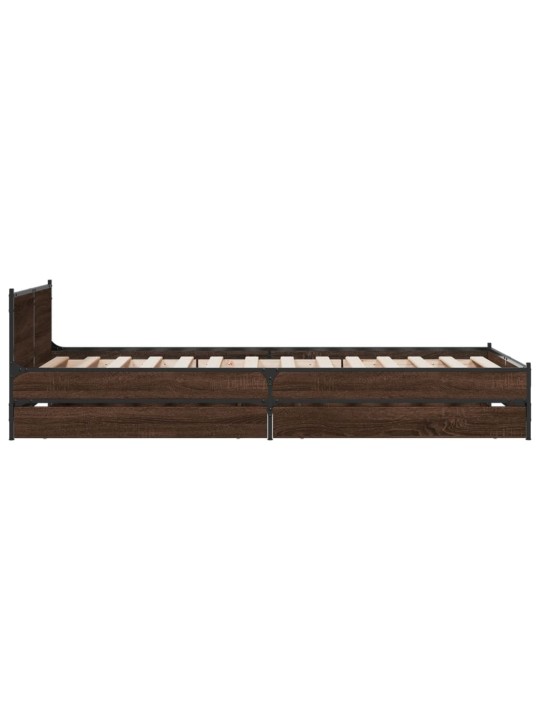 Rám postele se zásuvkami hnědý dub 75 x 190 cm kompozitní dřevo