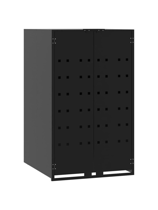 Box na 4 popelnice černý 276 x 79 x 117 cm ocel