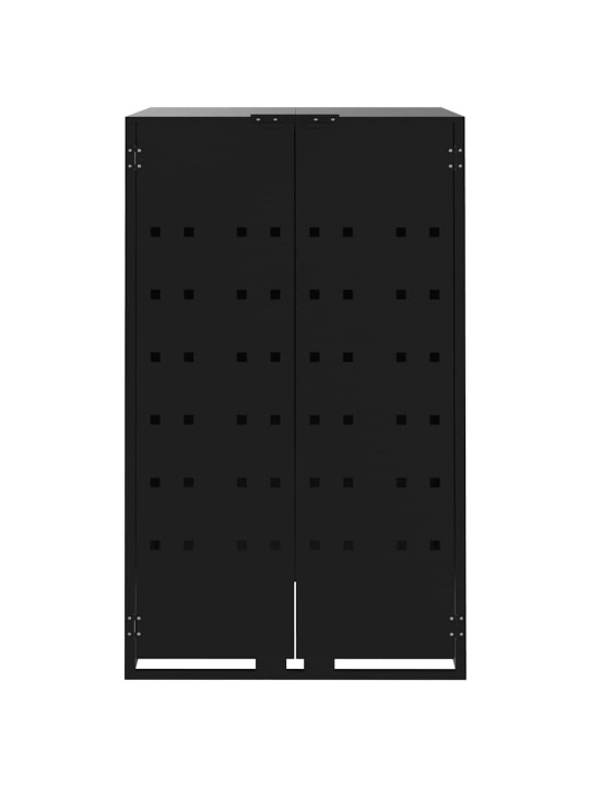 Box na 4 popelnice černý 276 x 79 x 117 cm ocel