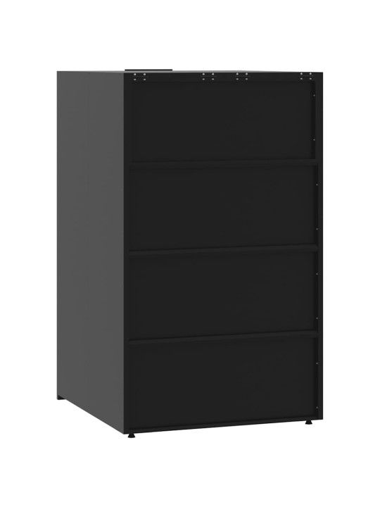 Box na 4 popelnice černý 276 x 79 x 117 cm ocel