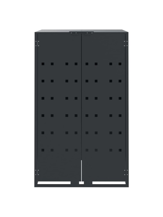 Box na 2 popelnice antracitový 138 x 79 x 117 cm ocel