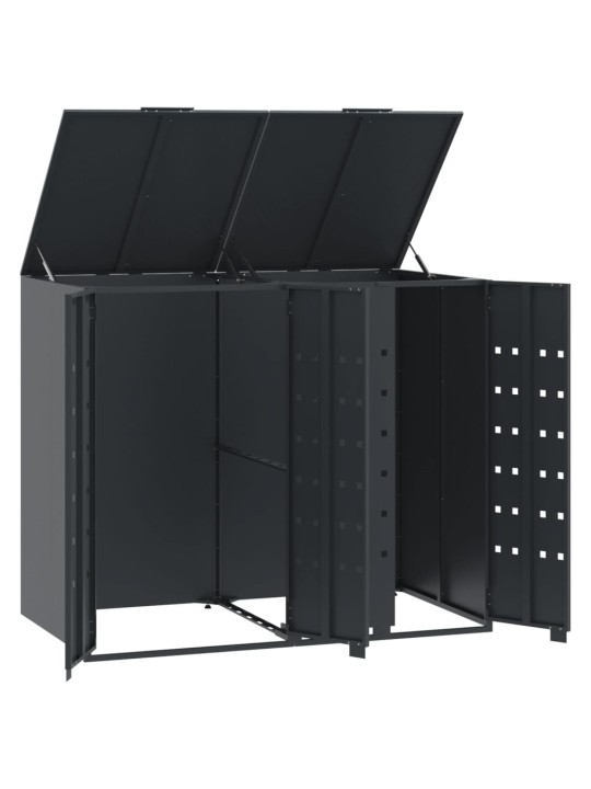 Box na 2 popelnice antracitový 138 x 79 x 117 cm ocel