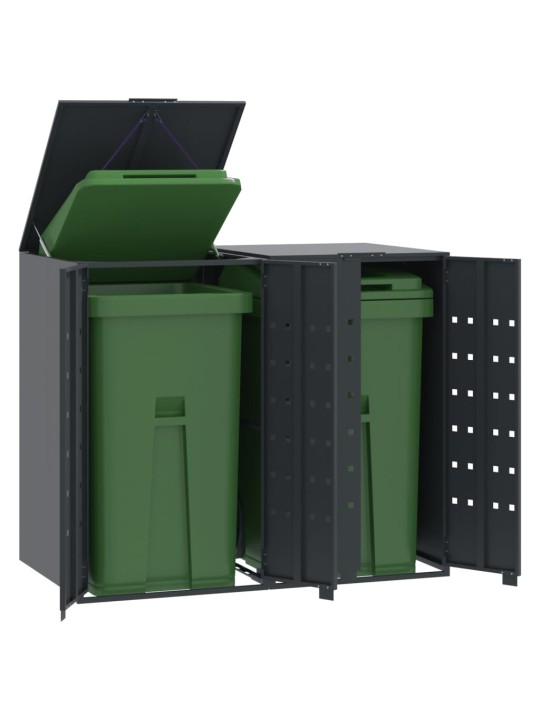 Box na 2 popelnice antracitový 138 x 79 x 117 cm ocel