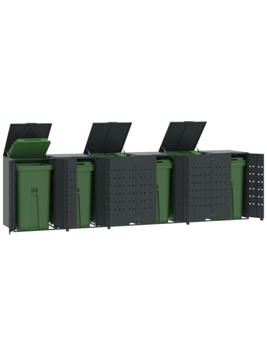 Box na 6 popelnic popelnic 414 x 79 x 117 cm ocel