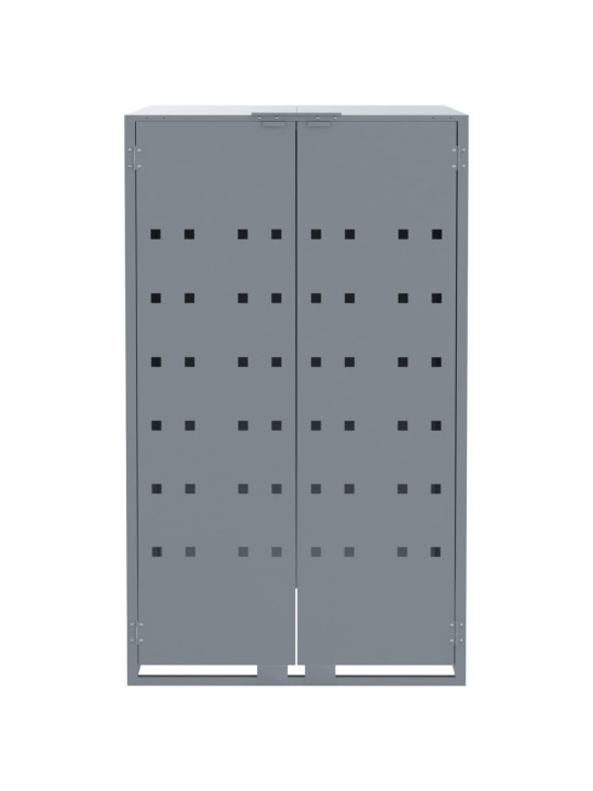 Box na 2 popelnice šedý 138 x 79 x 117 cm ocel