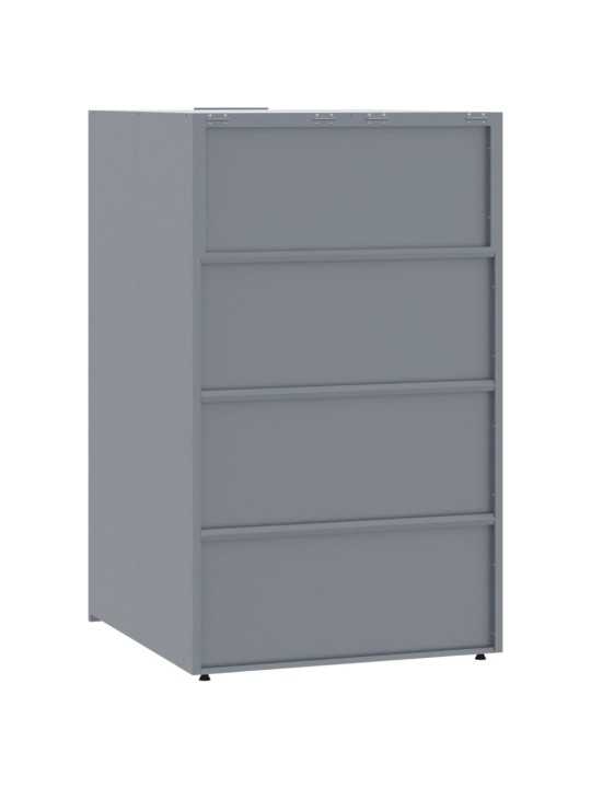 Box na 2 popelnice šedý 138 x 79 x 117 cm ocel