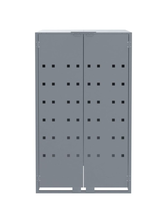 Box na 4 popelnice šedý 276 x 79 x 117 cm ocel