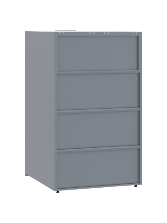 Box na 4 popelnice šedý 276 x 79 x 117 cm ocel