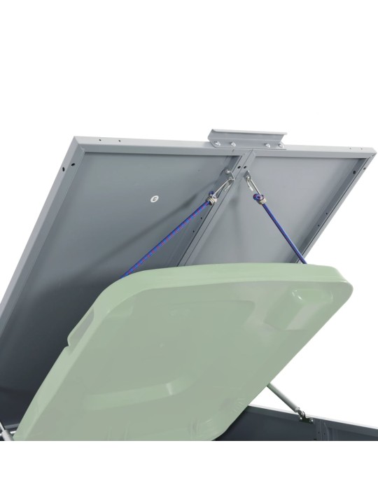 Box na 4 popelnice šedý 276 x 79 x 117 cm ocel