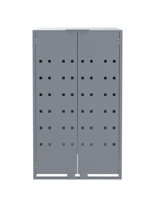 Box na 6 popelnic šedý 414 x 79 x 117 cm ocel
