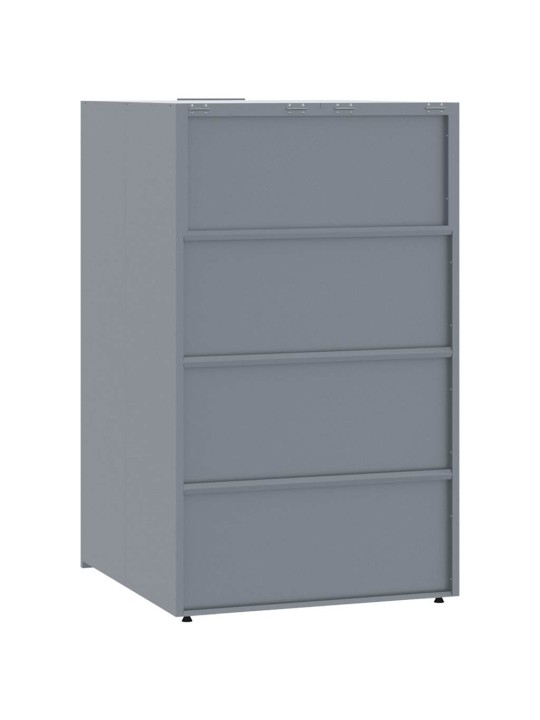 Box na 6 popelnic šedý 414 x 79 x 117 cm ocel