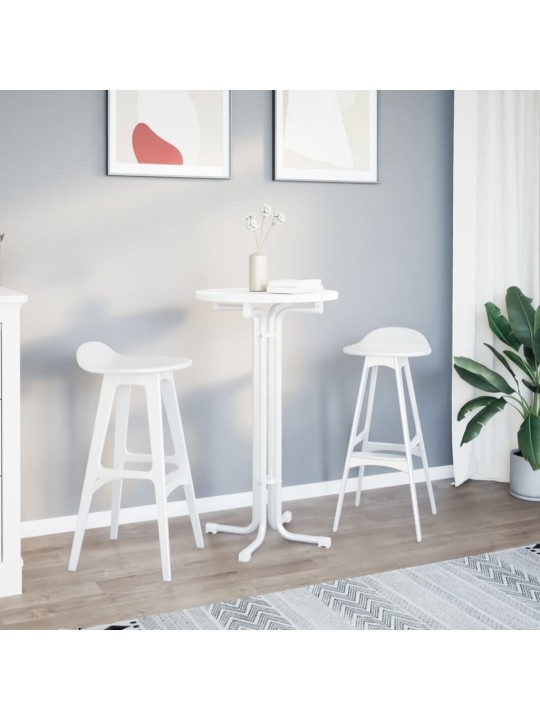 Jídelní stůl bílý Ø 60 x 110 cm kompozitní dřevo a ocel